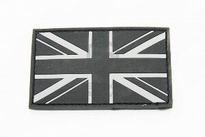 Шеврон PVC/ПВХ с велкро "Флаг Великобритании" размер 80x50мм Black/Grey